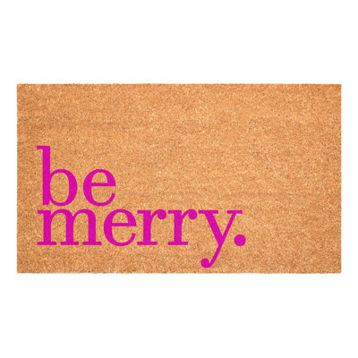 Be Merry Dark Pink Doormat 24"x36"
