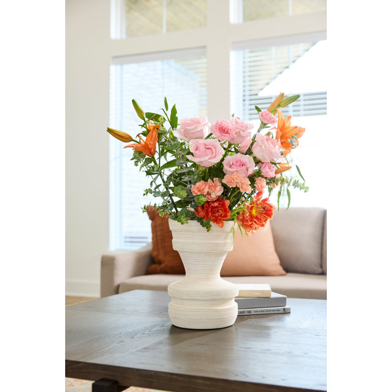 Taras Handmade Ceramic / Porcelain Table Vase, 12" H x 8" W x 8" D