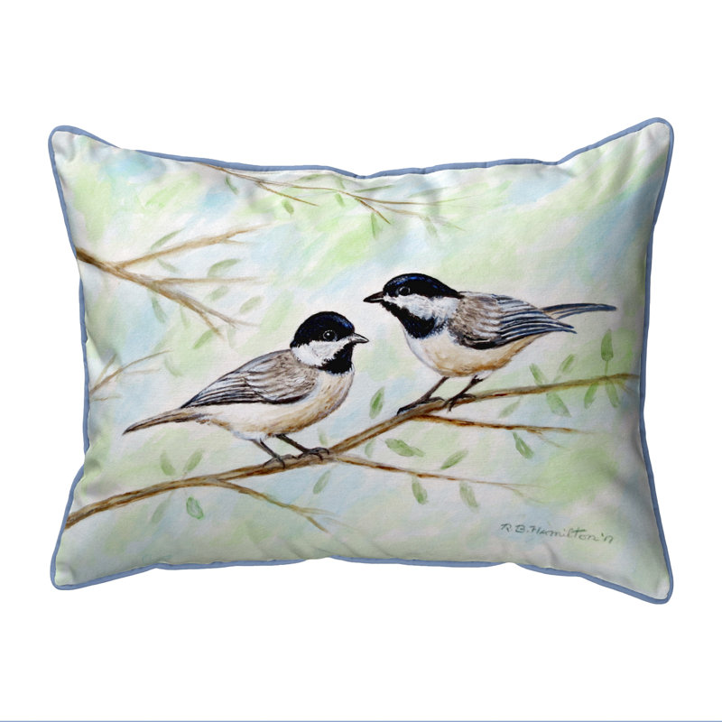  Coussin extérieur d'extérieur Chickadees, 11 po x 14 po
