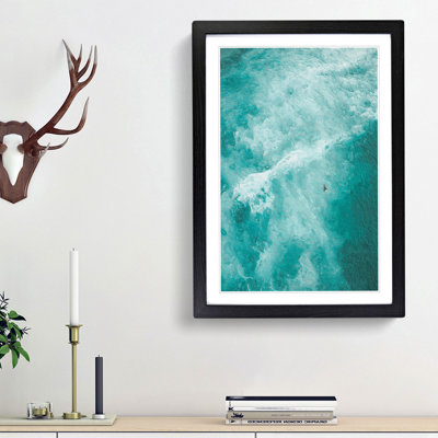Surfing Waves in Bondi Beach in Australia - Picture Frame Painting Print