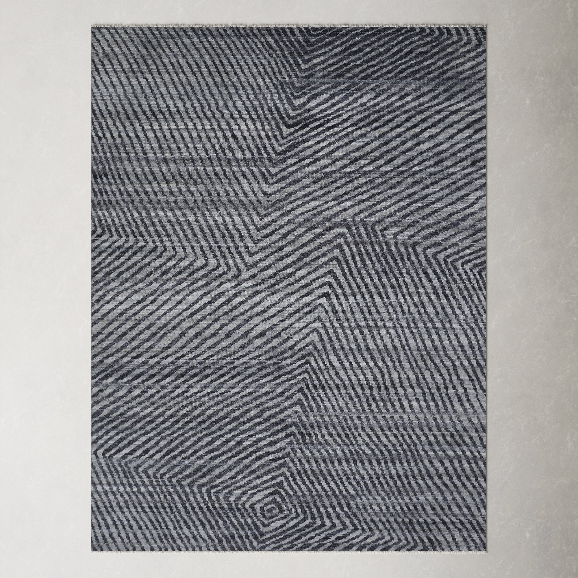 Ethos Handmade Wool Graphite Gray Rug, Rectangle 8' x 10'