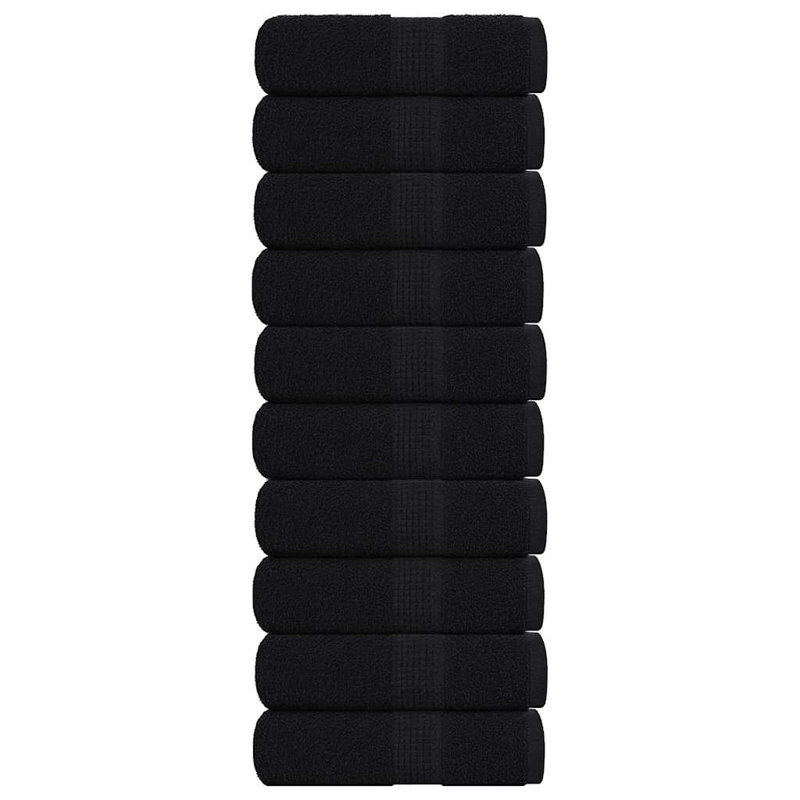 Sawiki 100% Cotton Bath Towels, Black, Hand Towel - 10 Pack