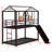 Metal House Bunk Bed With Slide-511170813