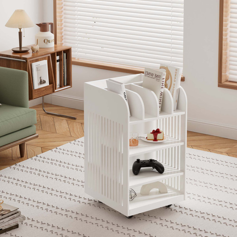 Chariot pour îlot de cuisine à 4 niveaux avec étagère à épices et roulettes verrouillables, îlots de rangement pour cuisine simple