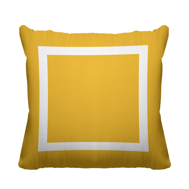 Luella Geometric Outdoor Reversible Throw Pillow, 19W" x 19H", Yellow