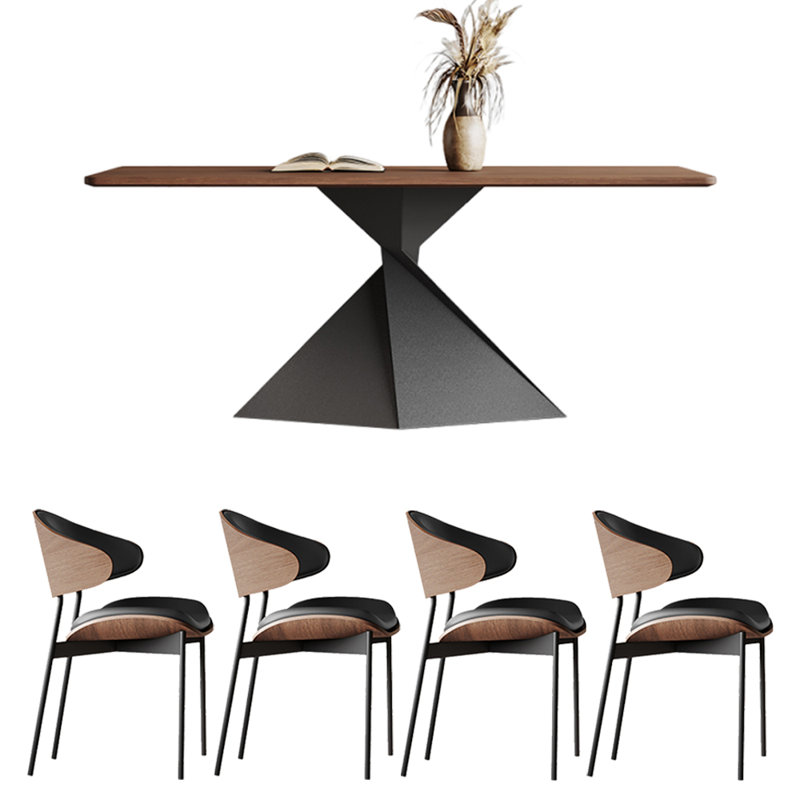 Ensemble de table de salle à manger en bois massif de style italien, H 29,5 po x L 70,8 po x l 35,4 po
