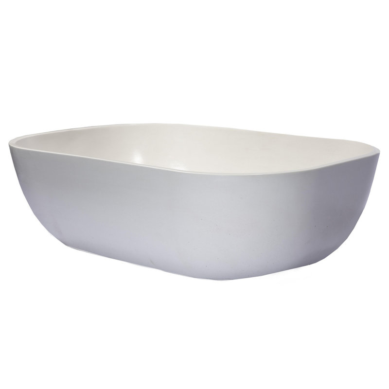 Concrete Rectangular Vessel Bathroom Sink, White