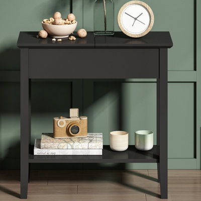 22.75-inch American Style Simple Square Storage Flip Table (black)