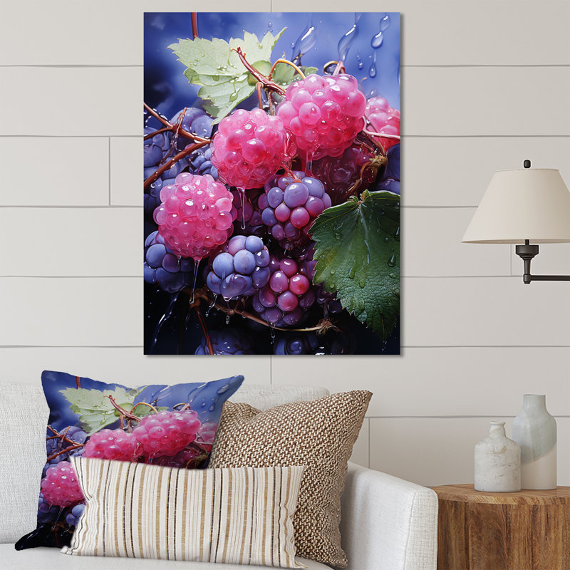 Ballet framboise fruits sérénade - fruits, art mural en métal, H 40 po x l 30 po x P 1,5 po