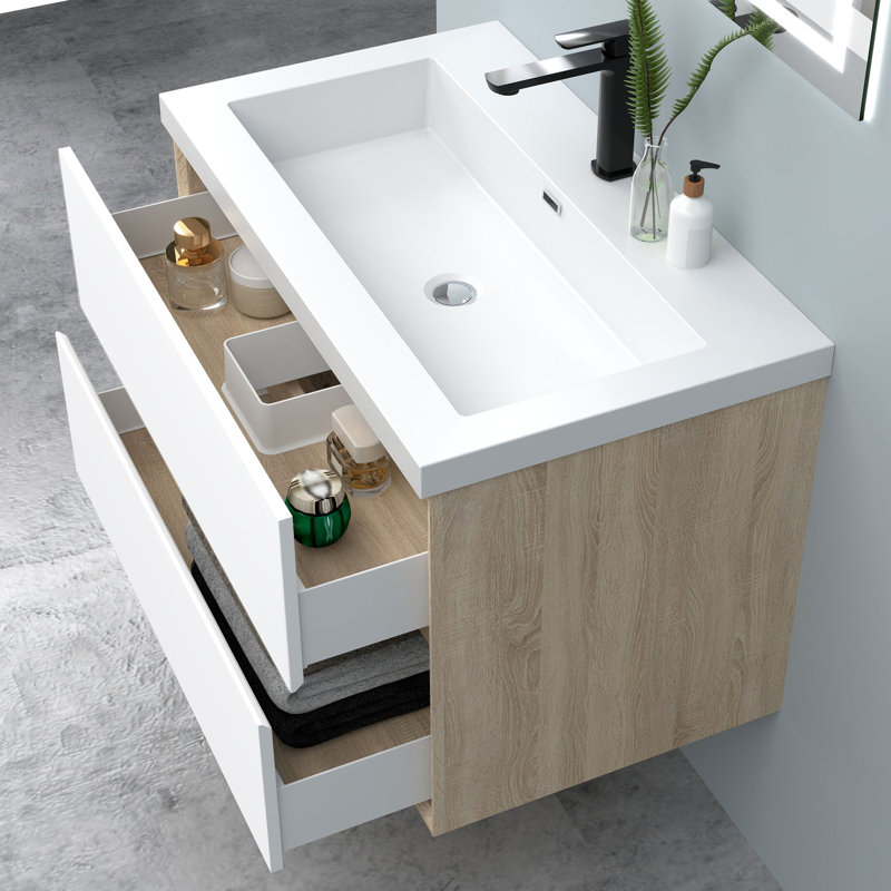 460mm Single Bathroom Vanity with Integrated Resin Basin