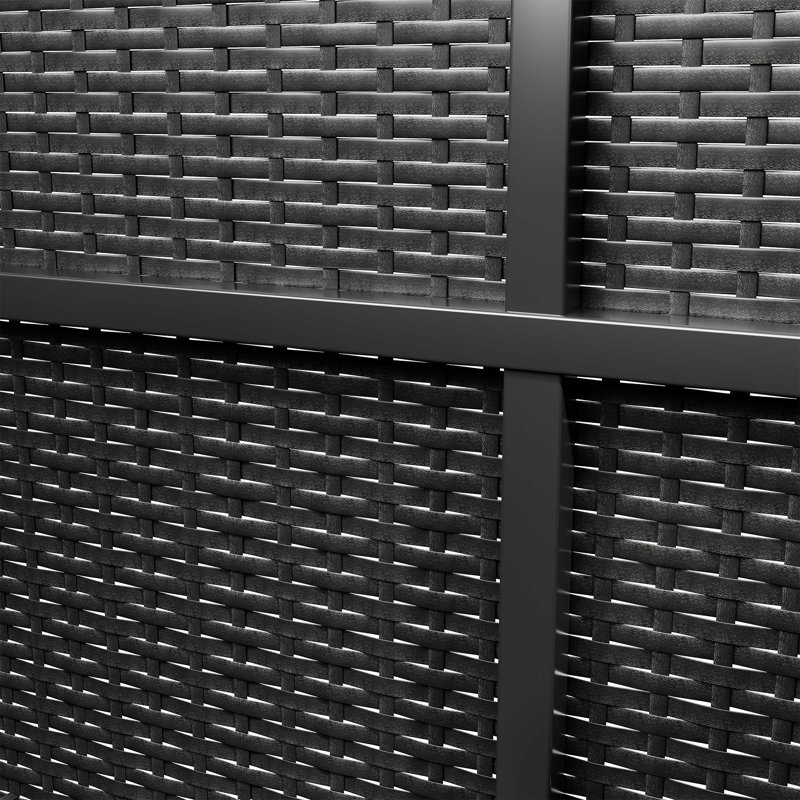 Banc de rangement extérieur en osier de 90 gallons Guistino, Blanc