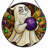 12"H Ghost Crystal Stained Glass Window Panel
