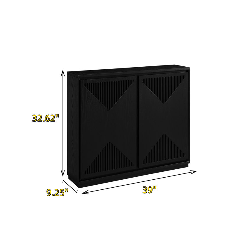 Buffet de rangement moderne en forme de V, Noir