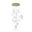 Lustre 15 lumières DEL en laiton satiné avec abat-jour PC-681598153-681598157-681598158