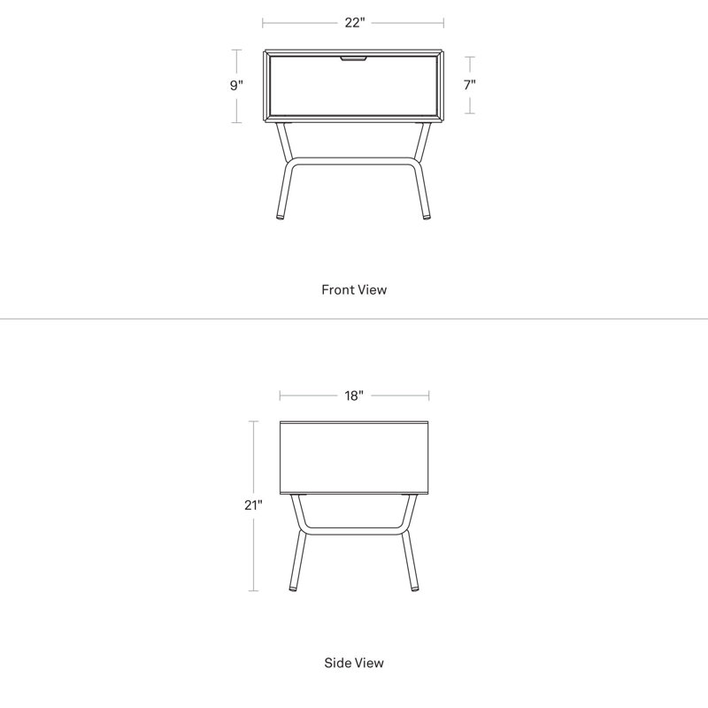 Dang 1 - Drawer Nightstand, Marine Blue
