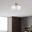 Élégant lustre doré, structure en métal, 16,5 po x 7,9 po x 10,6 po | Diamètre du capuchon: 7,9 pouces | Plaque de base: H 5,5 po: 2,4 po | 2 x douille G9 Max 8W (ampoule non incluse) | Éclairage élégant pour les maisons et les bureaux modernes, classé IP20-1074690163