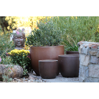Pots en forme de coquille d'œuf - (Argile) Grands pots en terre cuite, lot de 4 - Intérieur/Extérieur