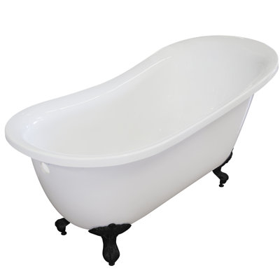 55.25'' x Freestanding Soaking Acrylic Bathtub