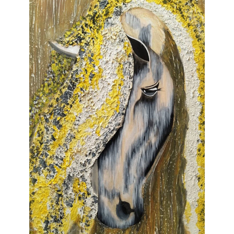 Le cheval étonnant | Acrylique sur toile | Par Inderjeet