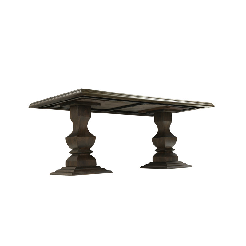 Josiane Solid Wood Rectangular Dining Table, Dark Walnut, 96"L x 42"W