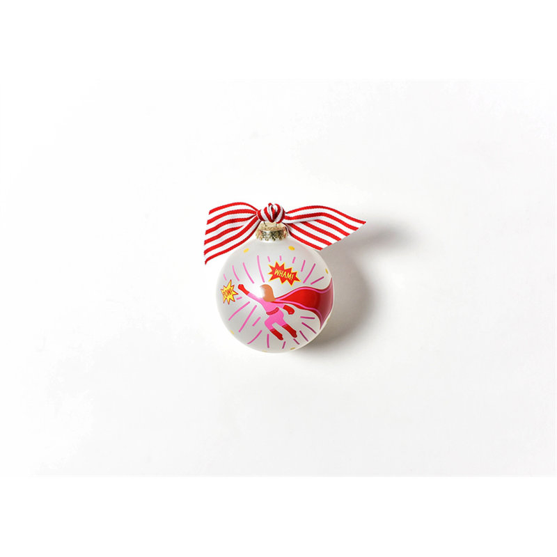 Ornement boule en verre superhero fille