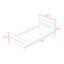 Lit simple en bois avec tête et pied de lit, conception peu encombrante-623753078