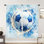 2 pièces de rideaux de soccer avec éclaboussures de ballon de football, rideaux de fenêtre de football dynamique et abstrait moderne pour le salon, la cuisine, le patio, la lumière filtrant, la décoration du jour du match, la maison sur le thème du football