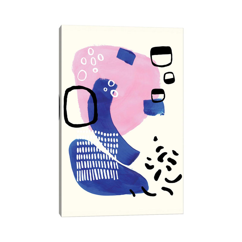 Neon Pink Royal Blue by EnShape - Wrapped Canvas Print, 20.32 cm H x 30.48 cm W