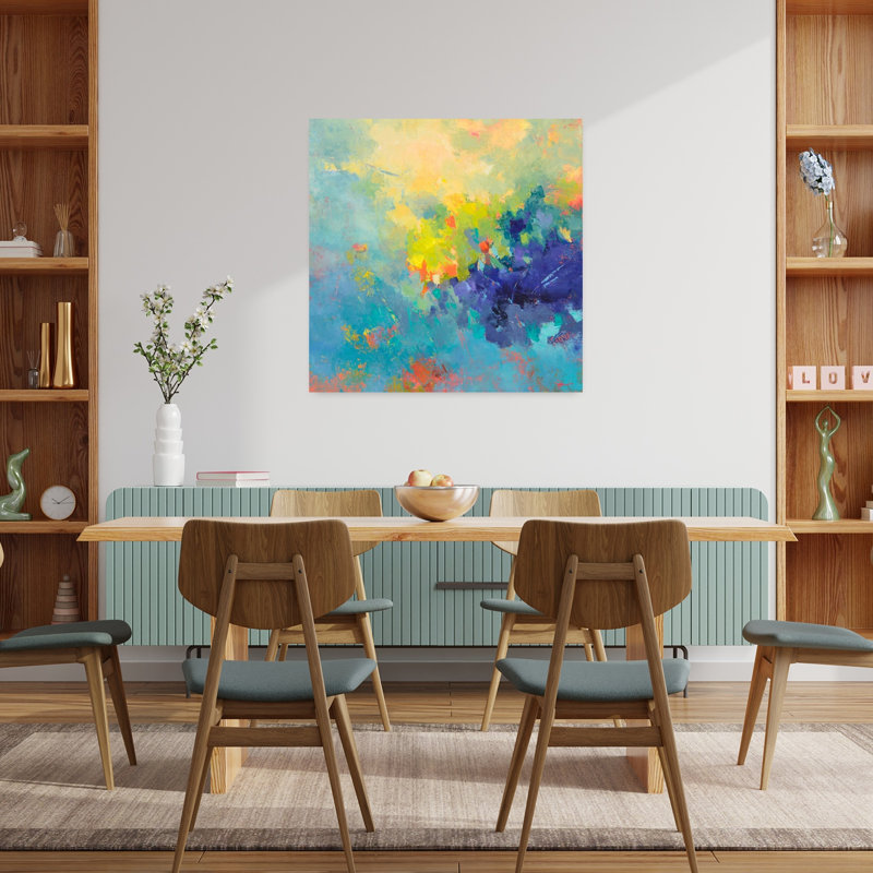 Tempête, art contemporain abstrait, H 36 po x l 36 po