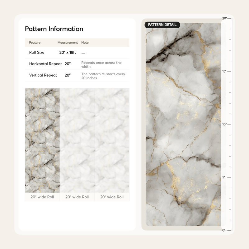 Marble Wallpaper Grey Gold Wall Mural