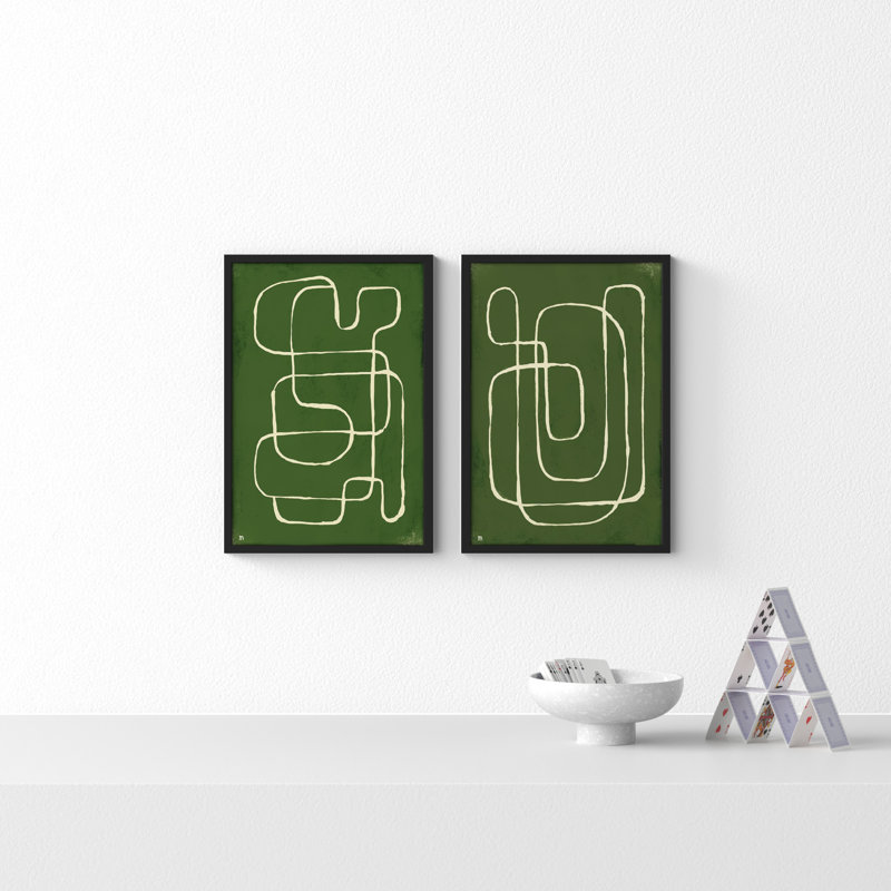 Line Works by StudioM, Black Framed Paper, 20" H x 28" W x 1.25" D