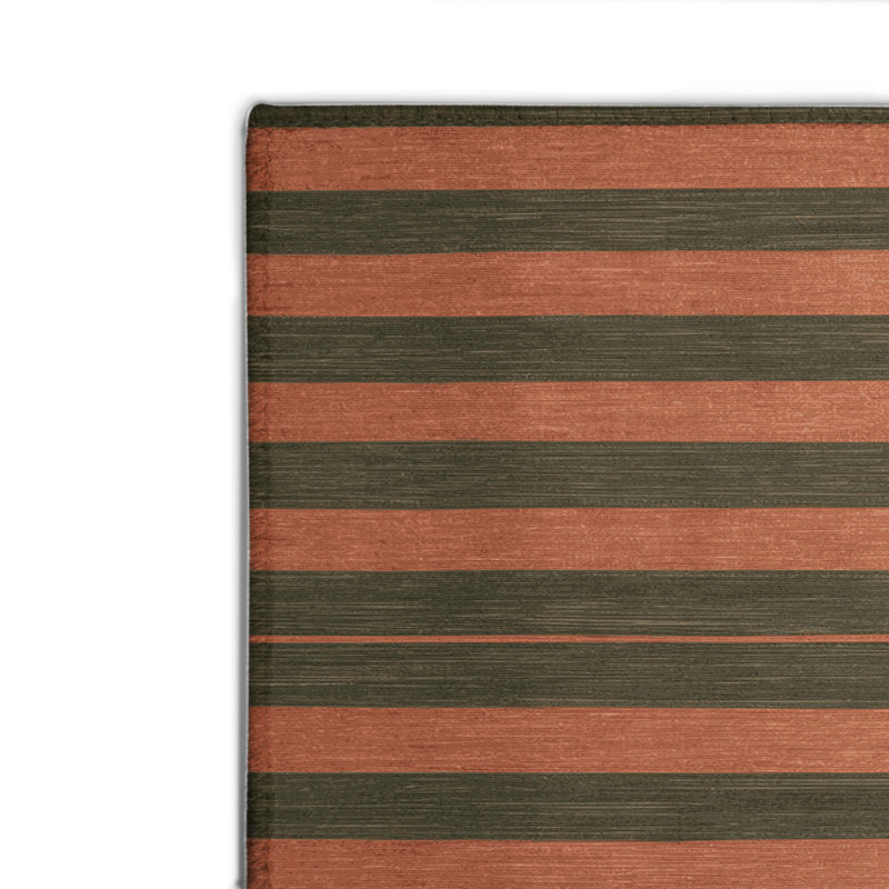 Tapis intérieur / extérieur brun HorizontalStripes, Rectangulaire 2 pi x 3 pi