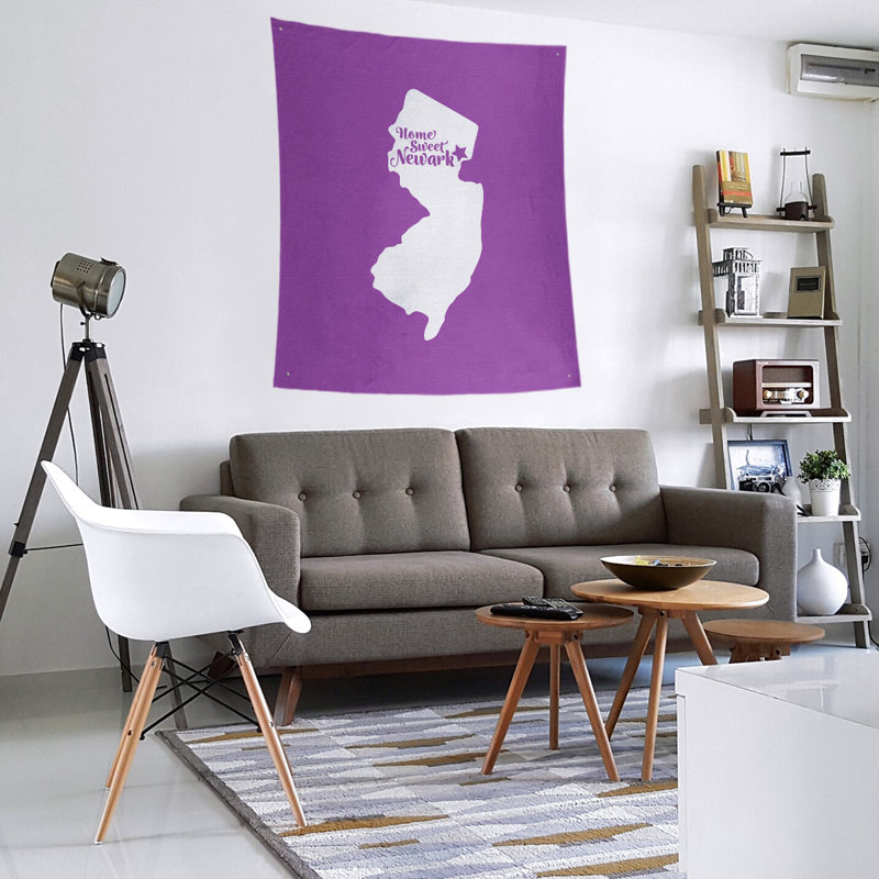 Tapisserie murale Newark New Jersey, H 60 po x l 51 po, Violet