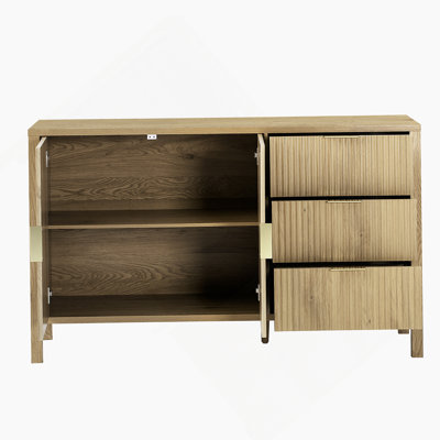 Buffet avec 3 tiroirs, armoire de rangement avec crochets pour le salon, le vestibule, le couloir.