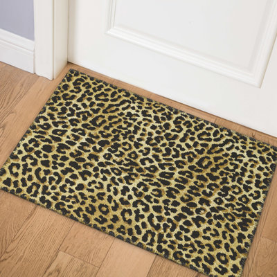 Preciliano Chenille Washable Animal Print Indoor / Outdoor Rug