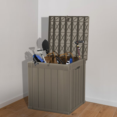 Boîte de rangement extérieure imperméable en résine 50 gallons toutes saisons