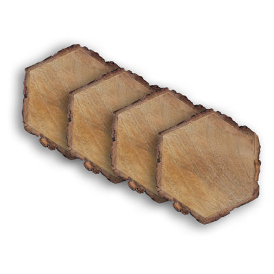 Wood 4 Piece Coaster Set