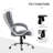 Gray High Back Home Office Chair Executive Computer Chair, With Adjustable Height, Upholstered Thick Padding Headrest And Armrest