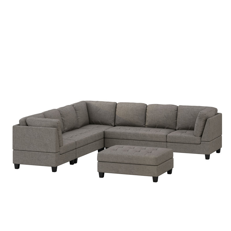 Canapé modulaire 5 pièces Alstrom, Polyester gris