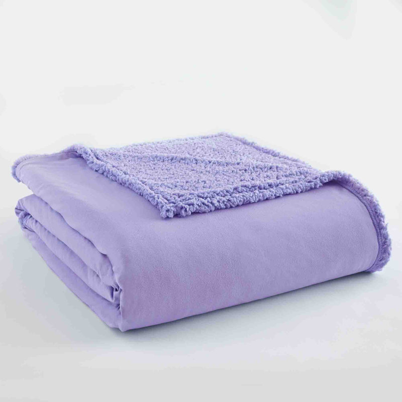 Couverture en sherpa Micro Flannel MD, Améthyste, Simple (l 66 po x L 90 po)