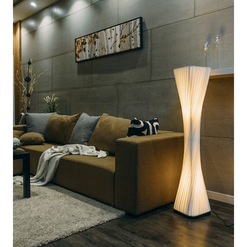 48'' White Column Floor Lamp