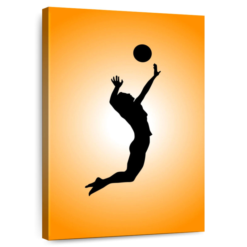 Silhouette de joueur de volleyball Sireci, H 48 po x l 32 po