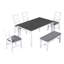 Ensemble de table de salle à manger en bois 6 pièces avec banc rembourré et 4 chaises de salle à manger de style campagnard, gris et blanc TopMAX (ancien numéro de référence: SP000003AAK)
