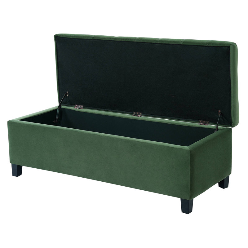 Banc rembourré avec rangement, repose-pieds, banc d'entrée, repose-pieds pour la chambre à coucher, Vert rétro