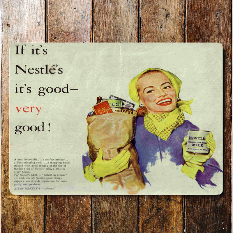 Nestle Chocolate Its Very Good - No Frame Print on Metal