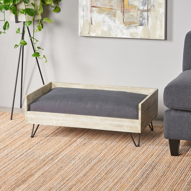 Canapé pour chien moderne Mid-Century Kaylor, Gris clair / noir / gris