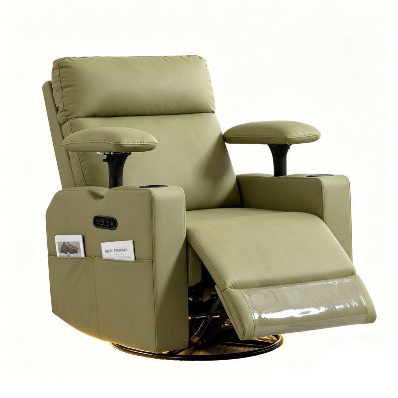 Rocking Chair Nursery With Adjustable Armrests&Headrest,Power Glider Recliner Nursing Chairs For Breastfeeding, Green