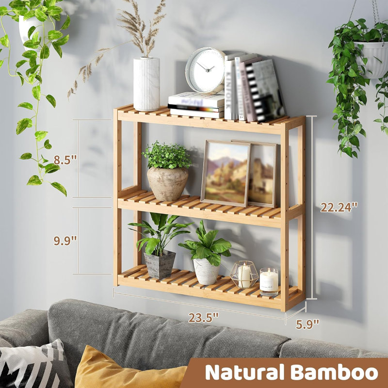 Adjustable 3-Tier Storage Shelf(Natural)