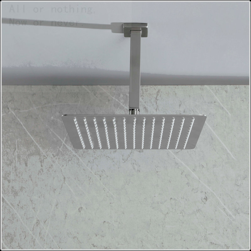 16" High Pressure Rain Shower Head, -Thin Showerhead 304 Stainless Steel Waterfall Shower with Self-Clean Nozzles,  Body Covering
