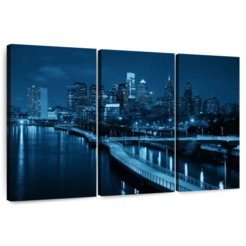 Sireci Urban Philadelphia Skyline, 48" H x 74" W